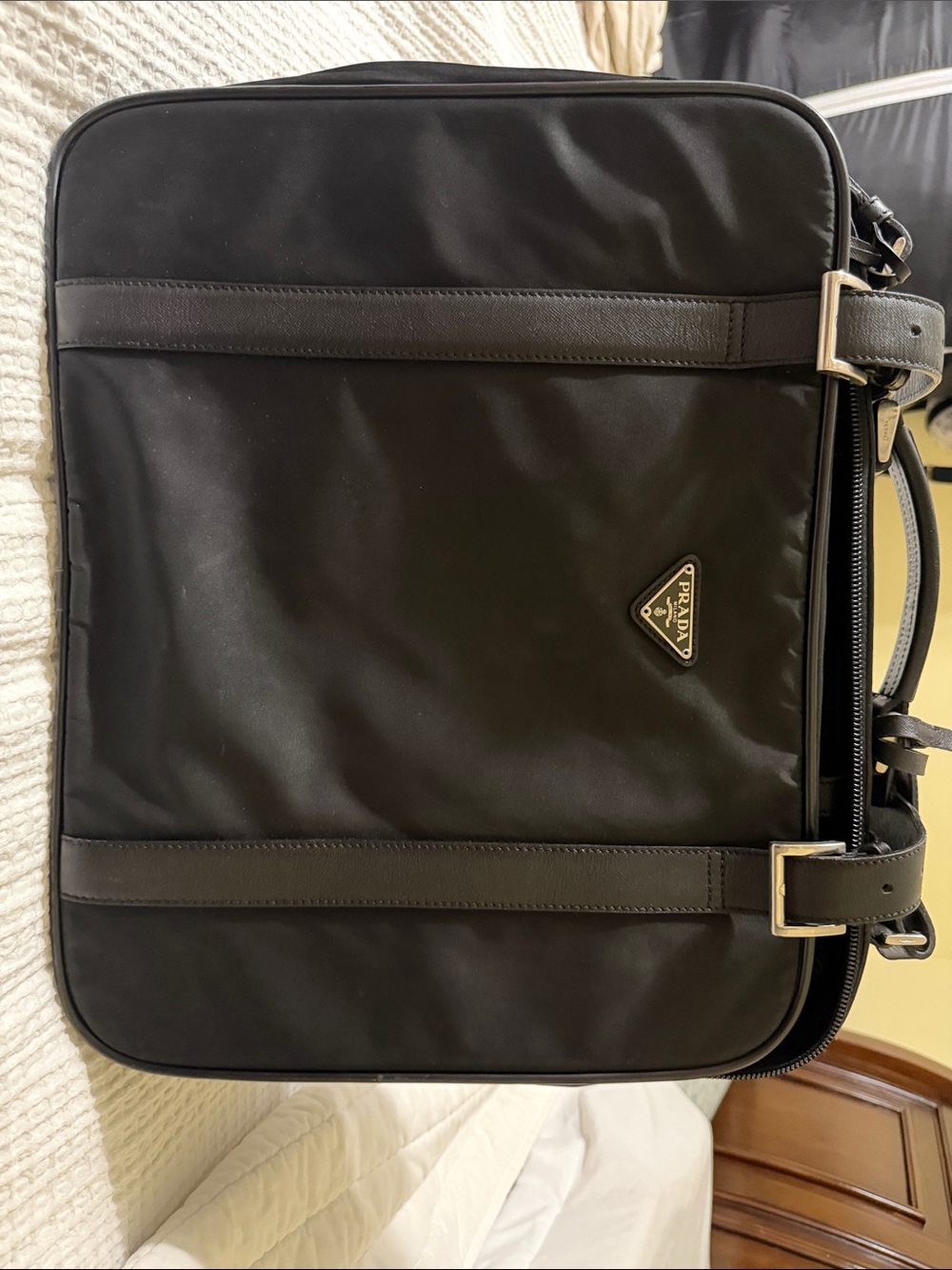 Prada Black Nylon Laptop Briefcase with Leather Trim ( final sale) - Picture 2 of 7